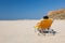 Woman alone on the beach.