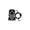 Woman analyst black icon concept. Woman analyst flat vector symbol, sign, illustration.