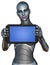 Woman Android Robot Computer Tablet Isolated