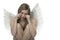 Woman with angel wings