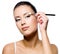 Woman applying eyeshadow with brush