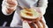 Woman applying jam over multigrain bread slice 4k