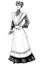 Woman with apron - 1905 Vintage Illustration
