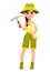 Woman archaeologist. Cute cartoon character