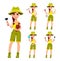 Woman archaeologist. Cute cartoon character