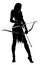 woman archer warrior silhouette