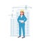 Woman architect flat color vector detailed character