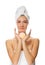 Woman with aroma bath ball