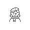 Woman artist avatar character line icon