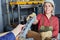 Woman as apprentice in metallurgy lesson