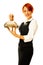 Woman as restaurant waitress