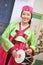 Woman asian drum hanbok dress