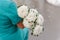 Woman with Aster Bouquet