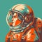 Woman astronaut colorful vintage poster