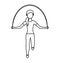 woman athlete avatar character jump rope