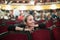 Woman in auditorium of teatre