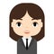Woman Avatar with Smiling face. Female Cartoon Character. Businesswoman. Beautiful People Icon.