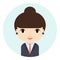 Woman Avatar with Smiling face. Female Cartoon Character. Businesswoman. Beautiful People Icon. Office Worker.
