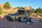 Woman backcountry camping in the Grand Canyon.