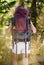 Woman with backpack hiking