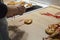 Woman baked gingerbread for Christmas