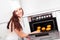 Woman baking bread