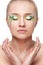 Woman with bamboo leaves style makeup