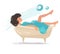 Woman in the bathtub. Vector