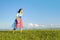 Woman in bavarian traditional dirndl