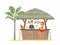 Woman at the beach bar - cartoon people character isolated illustration