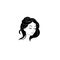 Woman with beatiful hairstyle logo isolated