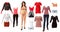 Woman beautiful fashion clothes collection