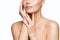 Woman Beauty Skin Care, Model Touching Face, Beautiful Girl Lips Nails Treatment