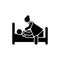 Woman bed patient sorrow icon. Element of pictogram death illustration