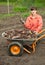 Woman with beetroot harvest