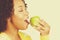 Woman Biting Apple