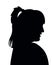 A woman black color head over white, silhouette vector