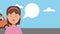 Woman with blank speech bubble HD animation