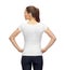 Woman in blank white t-shirt