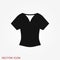 Woman blouse icon, tunic flat vector illustration