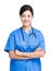 Woman in blue medical suit