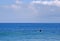 Woman board surfer waiting for a wave in Laguna Beach, California.