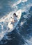 woman boarding surfer water surfing lifestyle sport beautiful ocean summer sea. Generative AI.