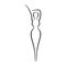 Woman body, girl beauty, line art icon. Female pose outline silhouette, model, figure. Abstract sign of girl for