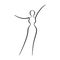 Woman body, girl beauty, line art icon. Female pose outline silhouette, model, figure. Abstract sign of girl for