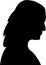 A woman body part, head silhouette vector