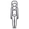 Woman body shape,female sillhouete front,lingerie vector line icon, sign, illustration on background, editable strokes
