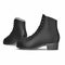 Woman boots in black leather on white, isolated product. Side view. 3D illustration, clipping path