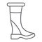 Woman boots thin line icon, footwear and fashion, shoes sign, vector graphics, a linear pattern on a white background.