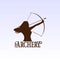 Woman Bow Archery Silhouette Sport Club Logo Design Vector